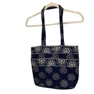 Stephanie Dawn french Provencal blue & white floral cotton quilted tote …